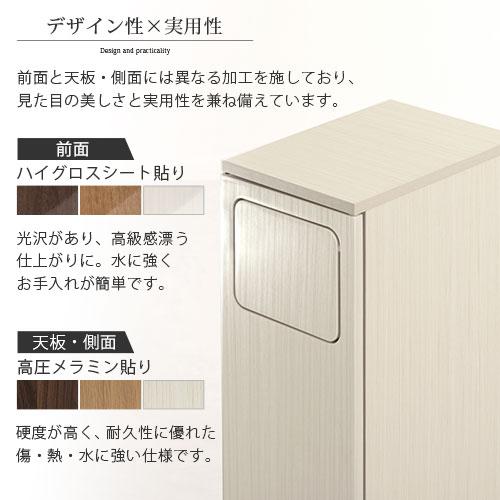 ぼん家具 【完成品設置付き】 薄型 ダストボックス おしゃれ 袋 見え