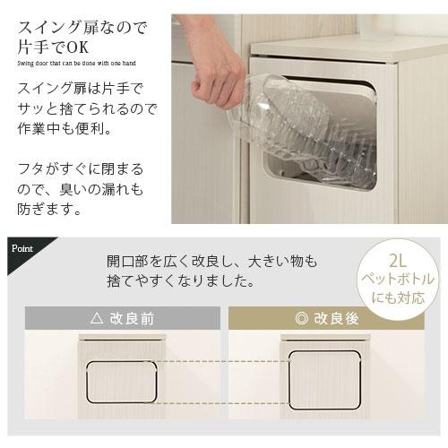 ぼん家具 【完成品設置付き】 薄型 ダストボックス おしゃれ 袋 見え