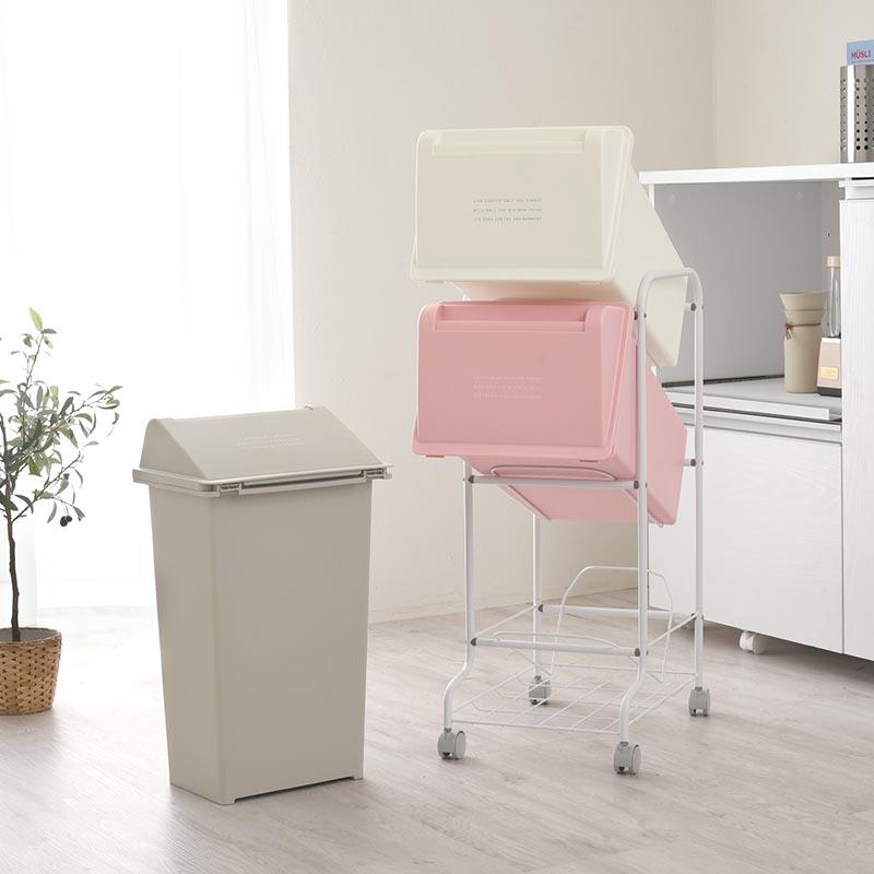 ぼん家具 ごみ箱 縦型 フロントオープン ゴミ箱 袋 見えない 20L 袋可 