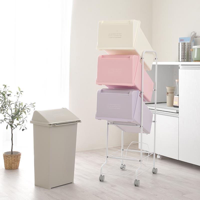 ぼん家具 ごみ箱 縦型 フロントオープン ゴミ箱 袋 見えない 20L 袋可