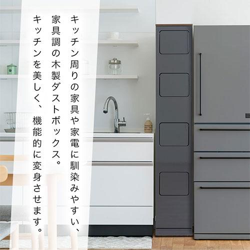 ぼん家具 家具調 キッチン用ゴミ箱 キッチン ゴミ箱 分別 スリム フタ