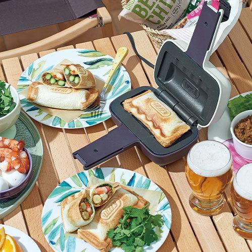 ぼん家具 ハーフホットサンドメーカー 両面焼き 食材をはさむだけで