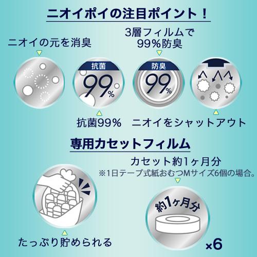 ぼん家具 紙おむつ オムツ Aprica NIOI-POI カセット 6個パック 交換