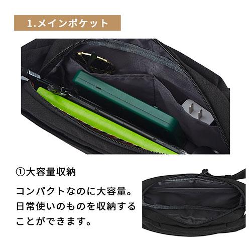 ブラック ボディバッグ　収納袋付き laborio ボディーバッグ ボディバッグ メンズ ウエストバッグ 斜めがけ