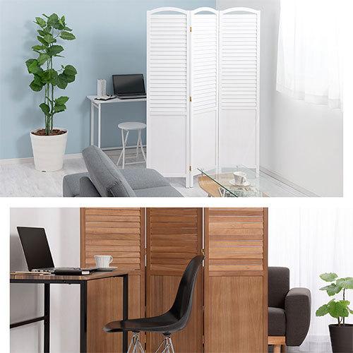 ぼん家具 間仕切り ルーバー パーテーション 自立式 衝立 木目