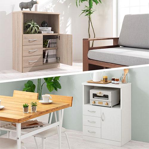 ぼん家具 【完成品】 キャビネット サイドボード 収納 北欧 白 ぼん家具 【完成品】 キャビネット サイドボード 収納 北欧 白