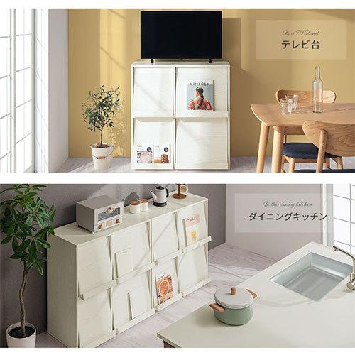 ぼん家具 【完成品設置付き】 本棚 おしゃれ 大容量 フラップ扉