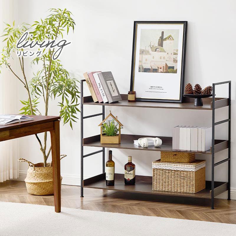 ぼん家具 【完成品設置付き】 ラック 幅120cm 3段 木製ラック オープン
