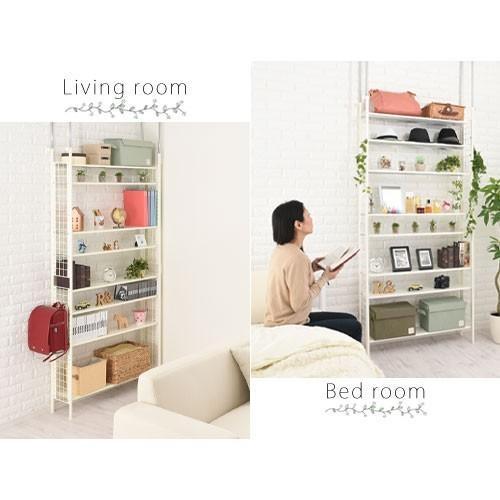 ウォールラック 突っ張り 本棚 大容量 薄型 約 90cm幅 単行本 マンガ収納 省スペース スチール 壁面ラック おしゃれ 白 Lrauw0600 インテリア 雑貨のカリスマ 通販 Yahoo ショッピング