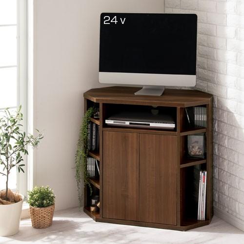 【美品】浜本工芸 コーナー型テレビ台 ブラウン 浜本工芸】コーナー型テレビ台 ブラウン