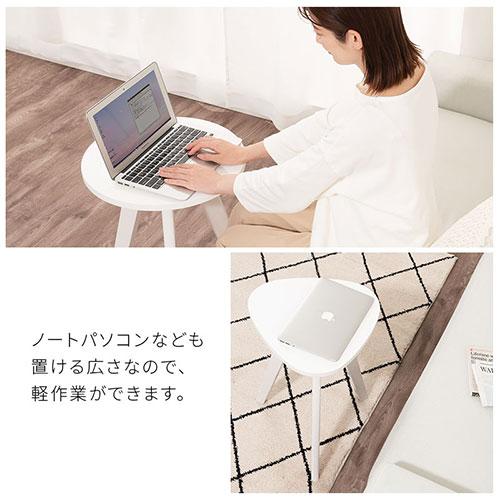 ぼん家具 【完成品設置付き】 ウッド サイドテーブル 約 高さ60cm 天板