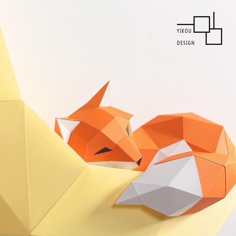 ペーパークラフト 3d キツネ 折り紙 インテリア 三日月 ムーン Na Charlies 通販 Yahoo ショッピング