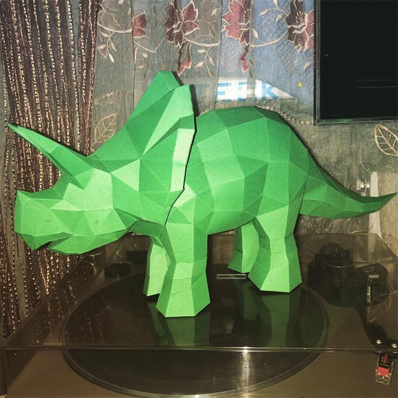 ペーパークラフト 恐竜 トリケラトプス 3d 折り紙 オブジェ Na Charlies 通販 Yahoo ショッピング