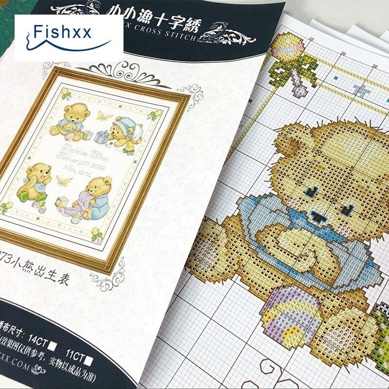 クロスステッチ キット 14CT 刺繍キットクマ 赤ちゃん 誕生日 日付入り
