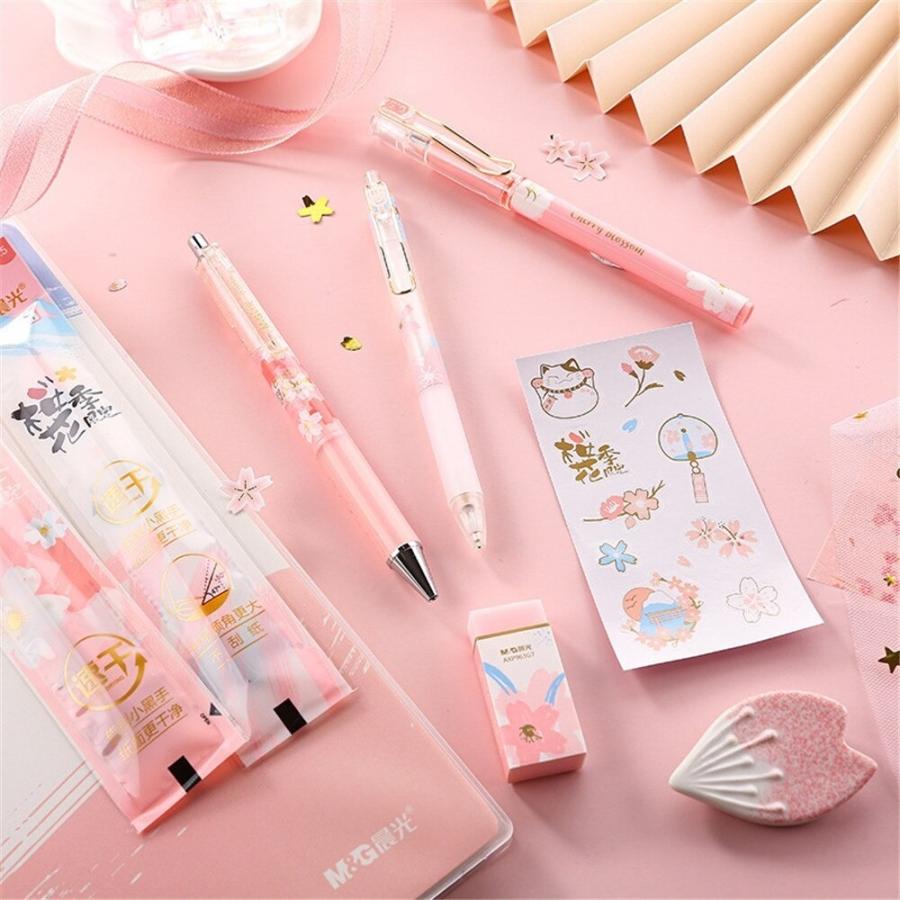 文具セット ペンケース シャーペン 桜 筆箱 新学期 クリア :na03497