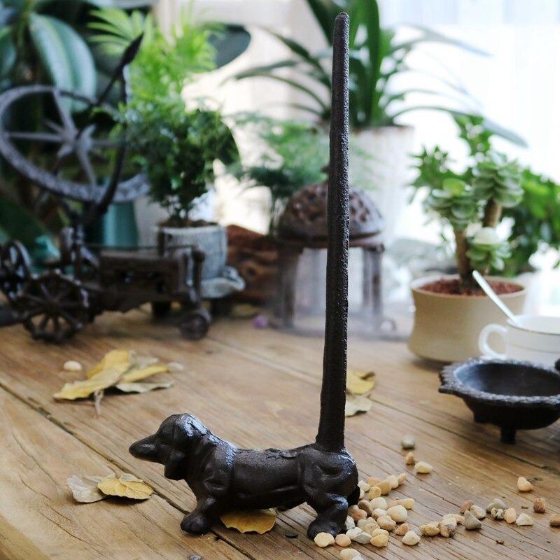 ペーパーホルダー 鉄 アイアン 犬 インテリア 装飾 オブジェ