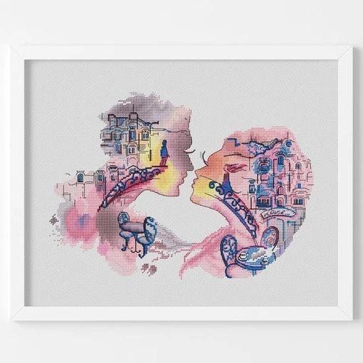 刺繍キット クロスステッチ 影絵 カップル 幻想的 おしゃれ 14ct Na Charlies 通販 Yahoo ショッピング