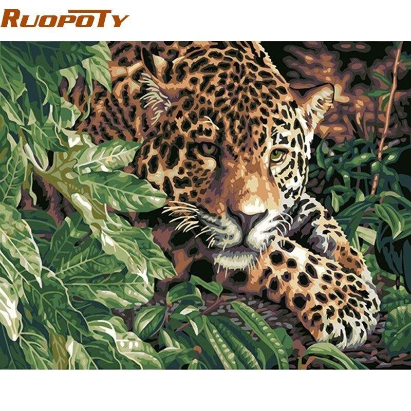 数字塗り絵 キット ヒョウ 動物 リアル デジタル塗り絵 フレーム付き 大人 Hizf3woydk その他画材 アート用品 Kamenorezacmaid Com