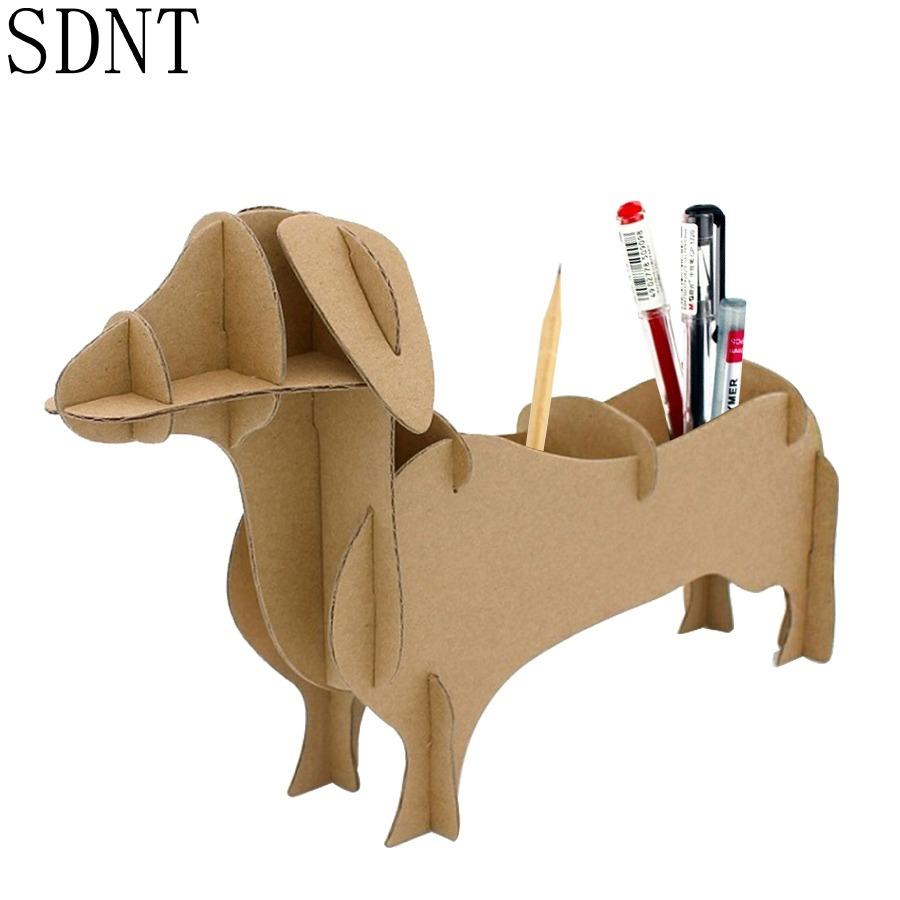 ペーパークラフト ペン立て 犬 ダックスフンド Diy 3d パズル Na Charlies 通販 Yahoo ショッピング