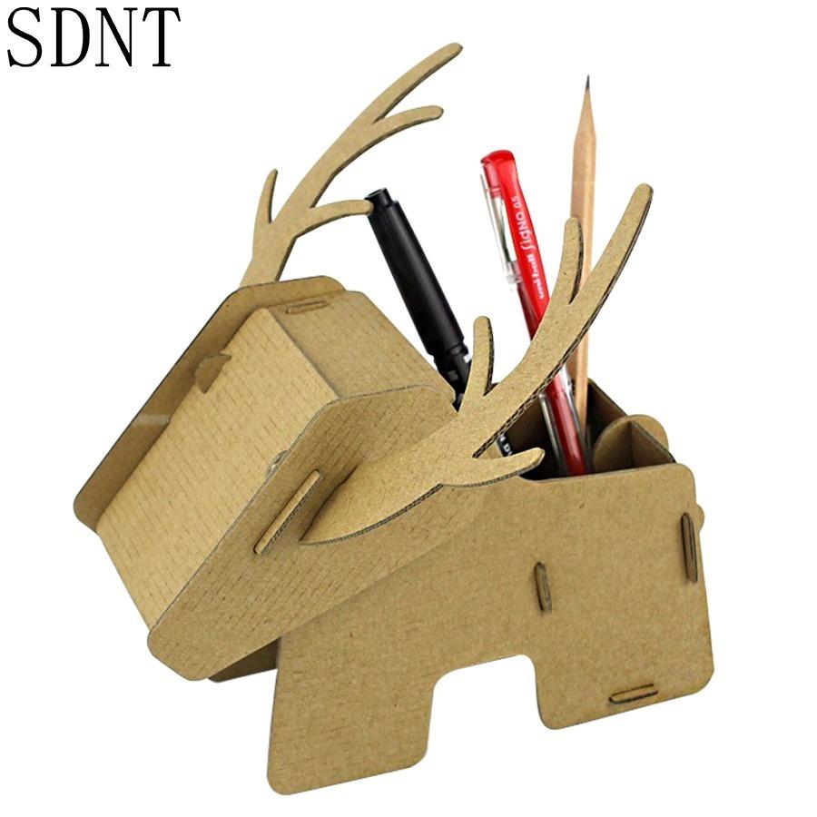 ペーパークラフト ペン立て シカ トナカイ 動物 趣味 Diy 3d パズル Na Charlies 通販 Yahoo ショッピング