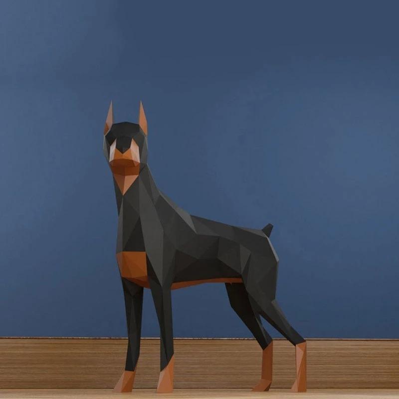 ペーパークラフト ドーベルマン 犬 番犬 動物 ３d 立体 折り紙 オブジェ 大きい Na Charlies 通販 Yahoo ショッピング