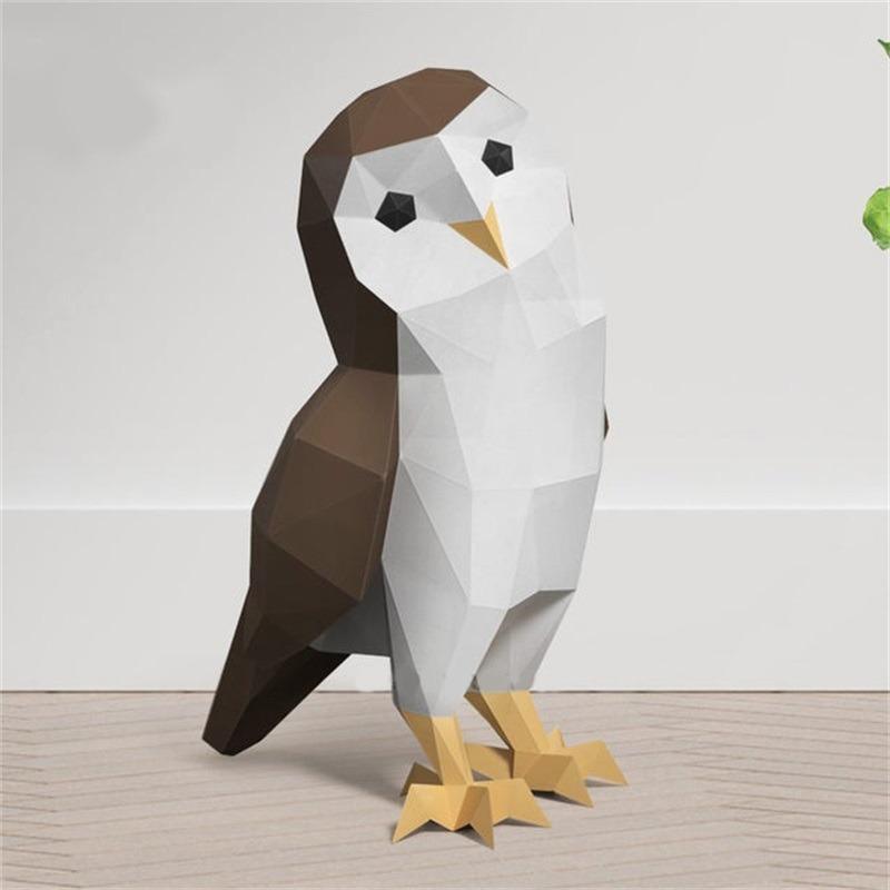 ペーパークラフト フクロウ 鳥 動物 ３D 立体 折り紙 オブジェ 大きい :na05438:Charlies 通販 