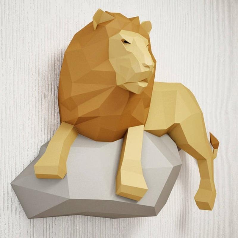ペーパークラフト ライオン 動物 全身 壁 ３d 立体 折り紙 オブジェ 大きい Na Charlies 通販 Yahoo ショッピング