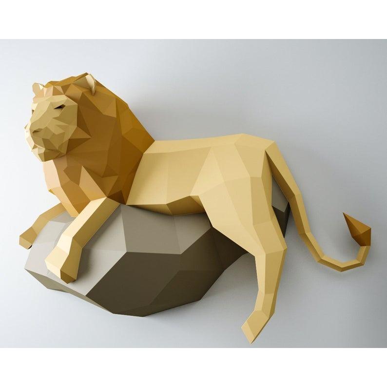 ペーパークラフト ライオン 動物 全身 壁 ３d 立体 折り紙 オブジェ 大きい Na Charlies 通販 Yahoo ショッピング
