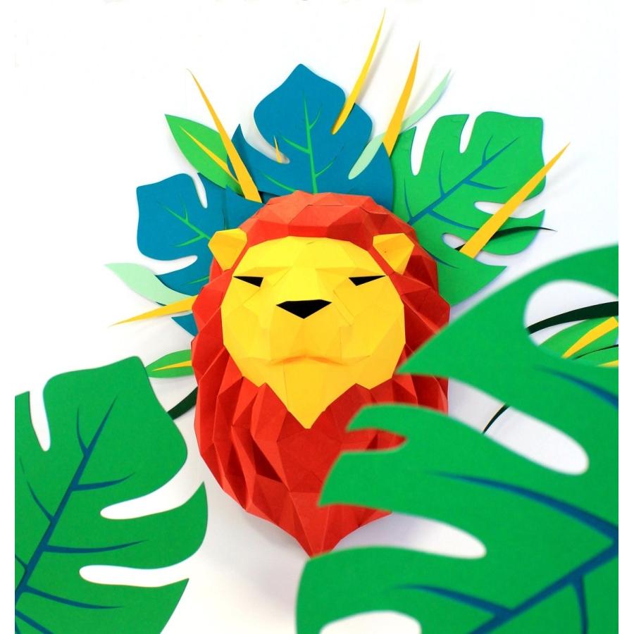 ペーパークラフト ライオン 動物 顔 頭 壁 ３d 立体 折り紙 オブジェ 大きい Na Charlies 通販 Yahoo ショッピング