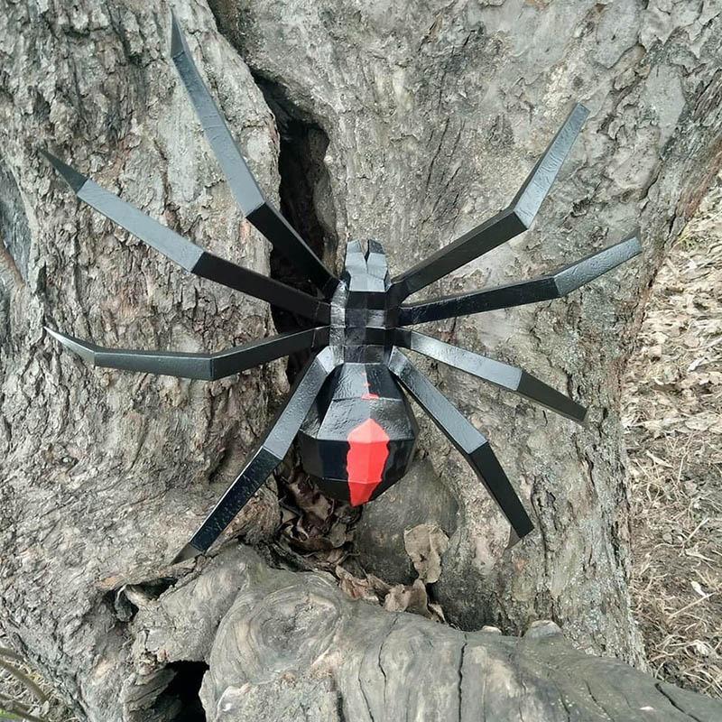 ペーパークラフト 蜘蛛 スパイダー ブラック リアル３d 立体 折り紙 オブジェ Na Charlies 通販 Yahoo ショッピング