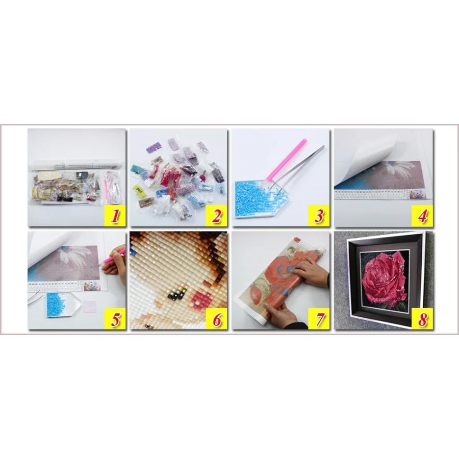 ダイヤモンド刺繍 ステンドグラス チューリップ カラフル 絵画 アート