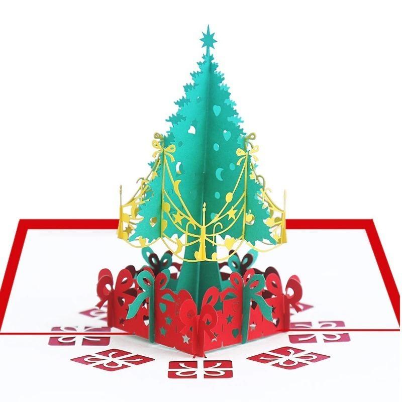 クリスマスカード グリーティング ポップアップ 3d 立体 ツリー ヒイラギ 雪景色 10枚セット グリーティングカード タイプ C9008 Www Bollywoodpapa Com
