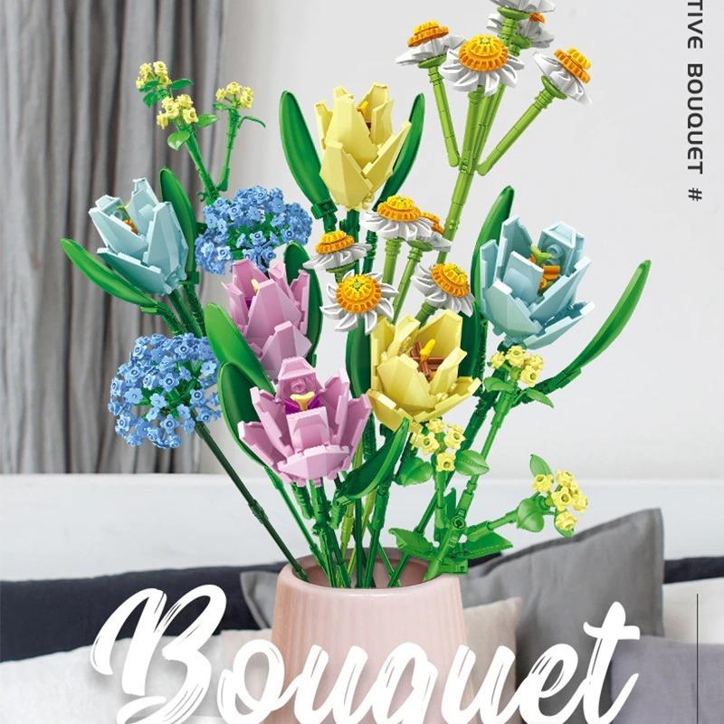 ブロック レゴ互換 切り花 花束 植物 チューリップ ハルジオン ロマンチック Sk Charlies 通販 Yahoo ショッピング
