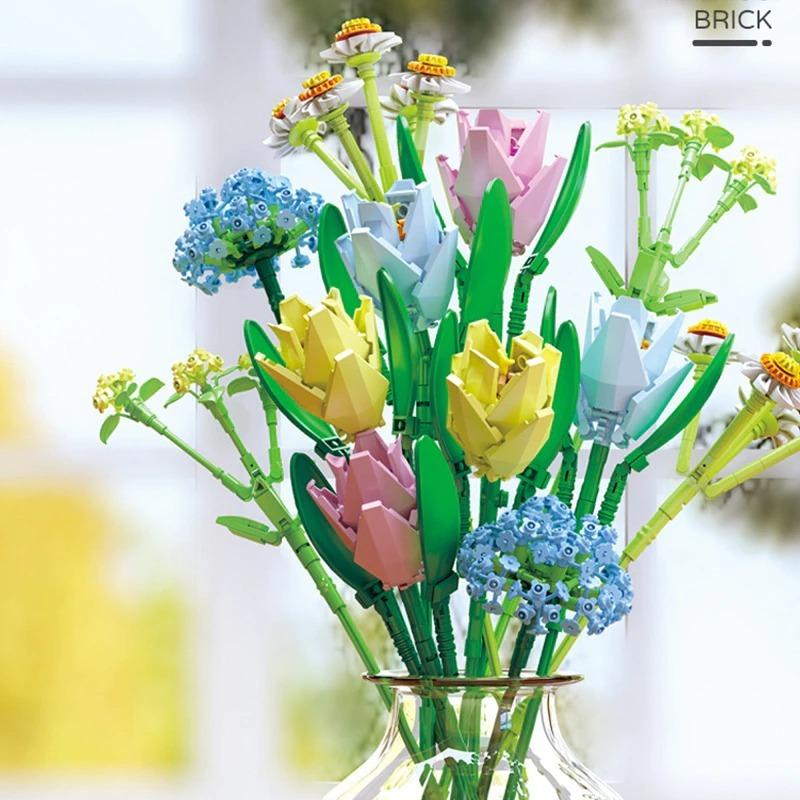 ブロック レゴ互換 切り花 花束 植物 チューリップ ハルジオン ロマンチック Sk Charlies 通販 Yahoo ショッピング
