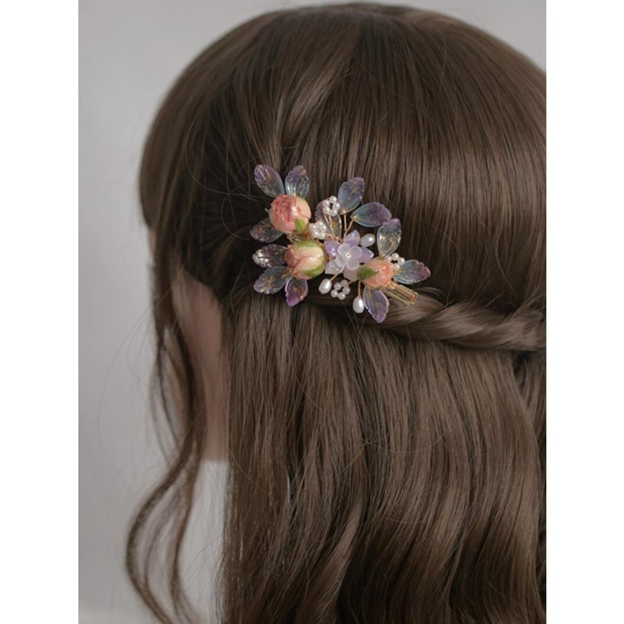 ヘアクリップ ヘアアクセサリー レディース 髪飾り バラ フラワー リーフ Sk Charlies 通販 Yahoo ショッピング