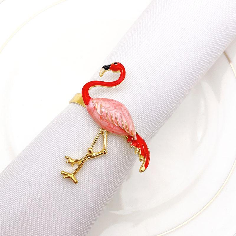 超歓迎ナプキンリング 6個セット ホルダー 鳥 金属 テーブル バックル 装飾 フラミンゴ 飾り テーブルセッティング、リネン ユキワ 18-8 ナプキンホルダー リング 0333-4120