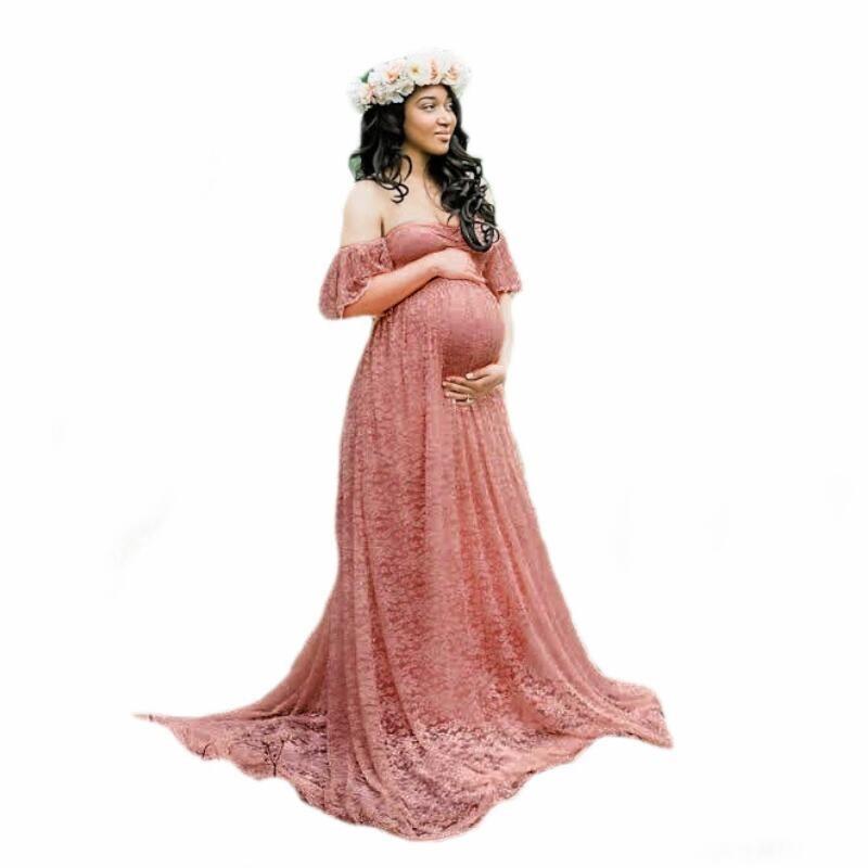 公式 マタニティドレス マタニティフォト おしゃれ かわいい ウェディング 妊婦服 妊婦写真 レース 写真撮影 ロングドレス オフショルダー 半袖 