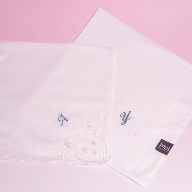 名前入り イニシャル入り 新郎新婦ペア ハンカチセット Sg05p ちゃーむ Yahoo 店 通販 Yahoo ショッピング