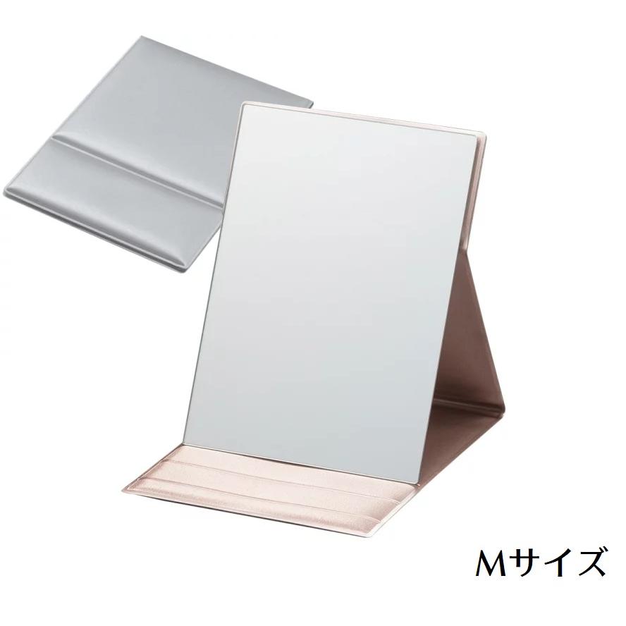 堀内鏡工業　Napure Mirror ナピュア ミラー　プロモデル　角度調整3段付きメタリックバージョン　折立ミラー Mサイズ　カラー：ゴールド、シルバー（Yahoo!・charmbeauty）