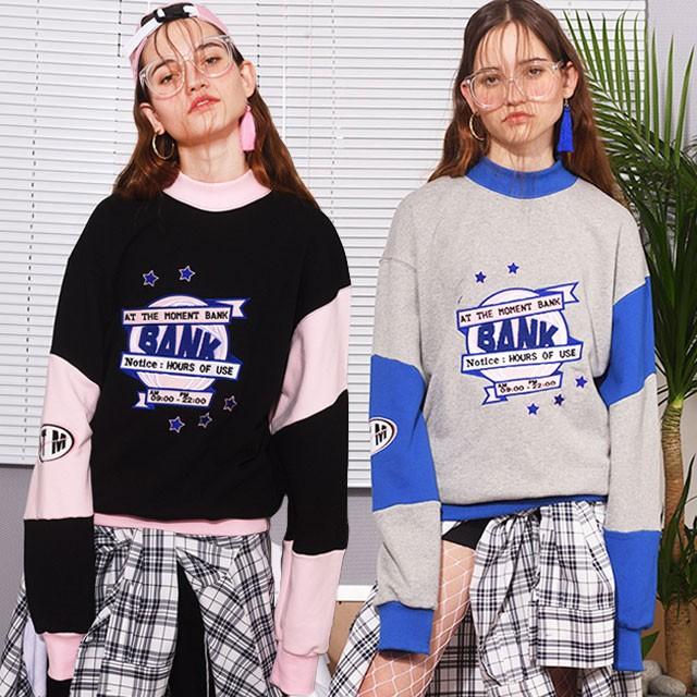 韓国 服 ブランド トレーナー レディース メンズ おしゃれ スウェット 長袖 ゆったり 黒 ブラック グレー 刺繍 ロゴ トップス かわいい Bankswe セレクトショップcharme 通販 Yahoo ショッピング