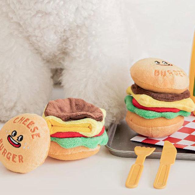犬 おもちゃ かわいい ハンバーガー ペットグッズ ペット 可愛い 音 噛む 好き トイ パピー 子犬 韓国 biteme バイトミー | チーズ | 01