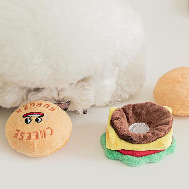 犬 おもちゃ かわいい ハンバーガー ペットグッズ ペット 可愛い 音 噛む 好き トイ パピー 子犬 韓国 biteme バイトミー | チーズ | 02
