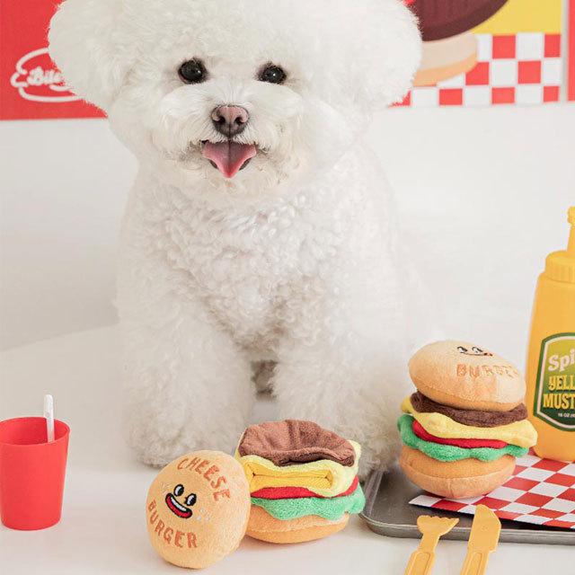 犬 おもちゃ かわいい ハンバーガー ペットグッズ ペット 可愛い 音 噛む 好き トイ パピー 子犬 韓国 biteme バイトミー | チーズ | 05