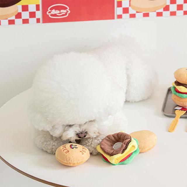 犬 おもちゃ かわいい ハンバーガー ペットグッズ ペット 可愛い 音 噛む 好き トイ パピー 子犬 韓国 biteme バイトミー | チーズ | 07