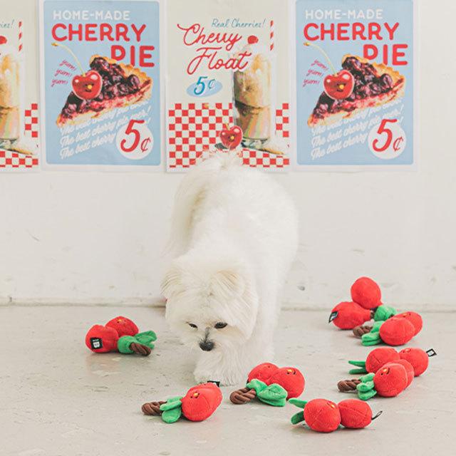 ペット 犬 おもちゃ チェリー さくらんぼ グッズ 韓国 かわいい ペット用品 誕生日 パピー トイ 知育 噛む プレゼント 音 可愛い 永遠の定番 おやつ
