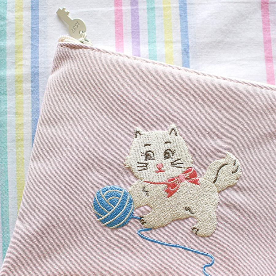 ポーチ かわいい おしゃれ 刺繍 メーク メイク コスメポーチ コットン イラスト 財布 ウォレット ケース 韓国 1537 |  | 18