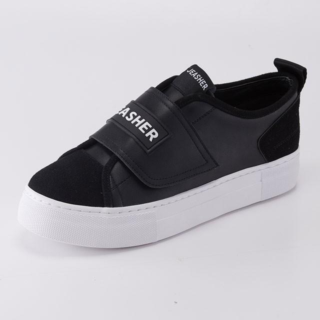 シューズ スニーカー レディース 厚底 白 黒 スリッポン ローカット 女性 合皮レザー ホワイト ブラック Jeasher Plain104 セレクトショップcharme 通販 Yahoo ショッピング
