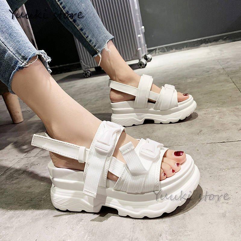 夏サンダル レディース 履きやすい ベルクロ スポーツサンダル 厚底サンダル スポサン サマーサンダル カジュアル 美脚 おしゃれ 17人気no 1の