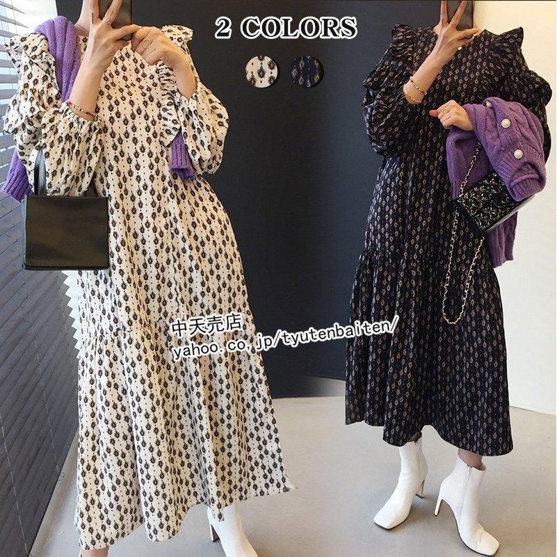 ゆるワンピース レディース きれいめ 秋 長袖 40代50代 ロングワンピース 丸首 ゆったり カジュアルワンピース 切り替え 体型カバー おしゃれ 着痩せ 韓国風 割引クーポン