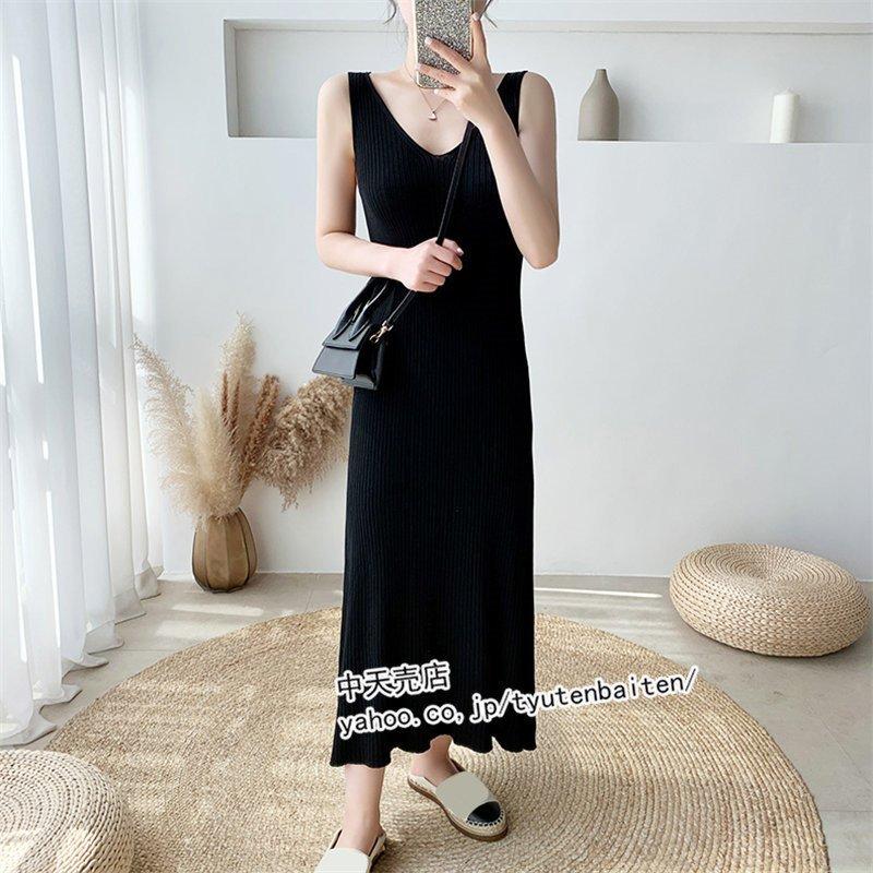 ニットワンピース キャミワンピース ビーチワンピース レディース ロング 夏 セクシー 代30代 ノースリーブ 無地 シンプル カジュアル サマー 旅行 お出かけ 驚きの価格が実現